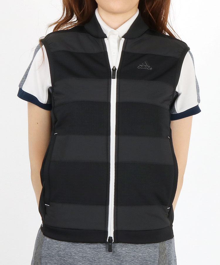 アディダスゴルフ Ag 異素材borderパネル 裏起毛zipベスト レディースゴルフウェア通販 キュルキュルセレクト Curucuru Select