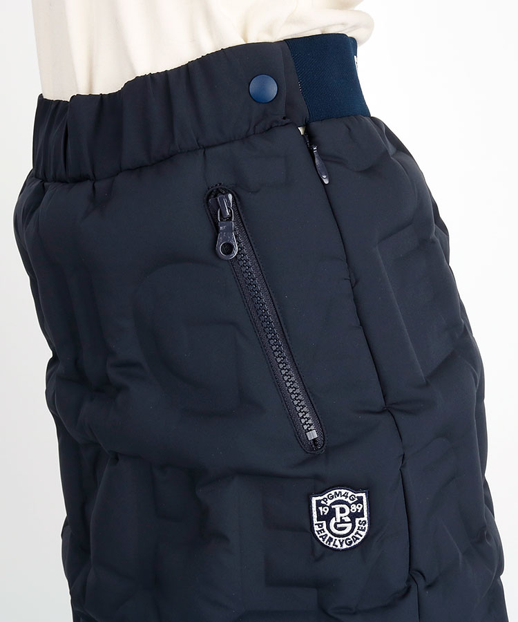 ★新品級★パーリーゲイツ　ダウンスカート　キルティング　M ネイビー パーリーゲイツ PG PEARLYGATES型ふっくらエンボス♪ダウンスカート