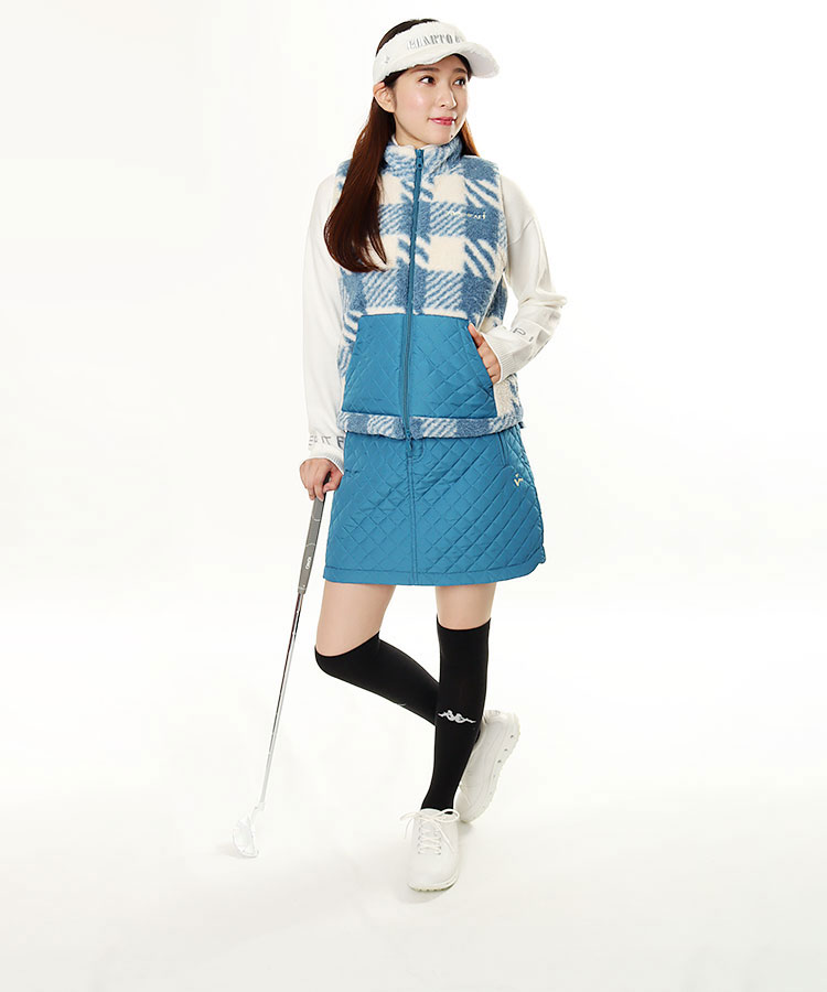 ビバハート Vh Powerfill ボアチェックベスト レディースゴルフウェア通販 キュルキュルセレクト Curucuru Select