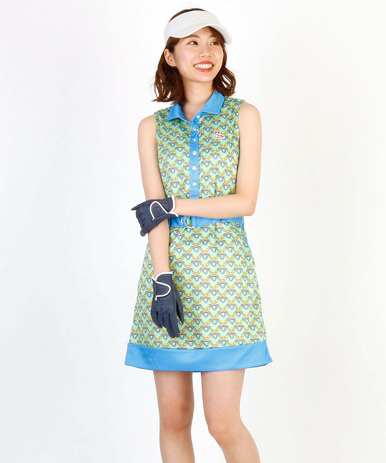エフィカス Ef Marineアンカー柄 ベルト付きノースリーブワンピ レディースゴルフウェア通販 キュルキュルセレクト Curucuru Select