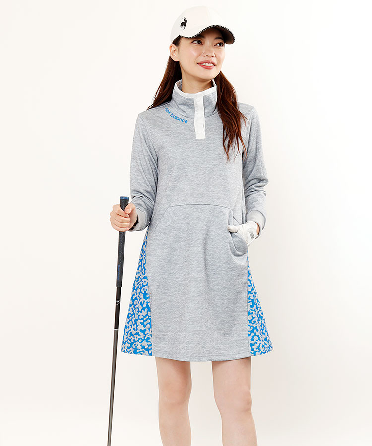 ニューバランスゴルフ【1】ゴルフウェア　ワンピース　ウエストリボン　黒　グレー New Balance Golf ゴルフ ワンピース｜レディースウエア｜ゴルフ