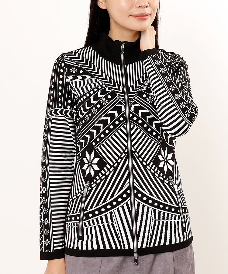 ニューランド Nl ノルディック柄 Zipニットブルゾン レディースゴルフウェア通販 キュルキュルセレクト Curucuru Select