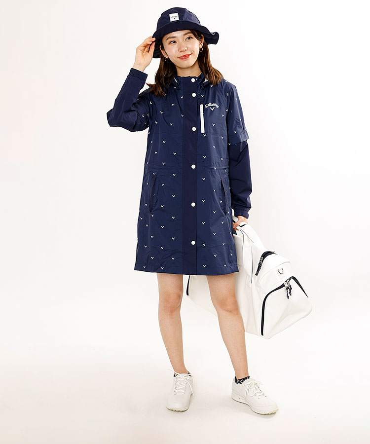 キャロウェイ Ca 収納袋付き ロゴドット柄レインワンピ レディースゴルフウェア通販 キュルキュルセレクト Curucuru Select