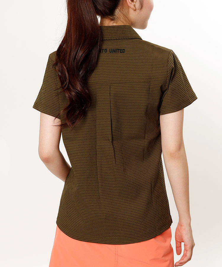 クアルトユナイテッド Cu ギンガムチェック しじら織り半袖ポロ レディースゴルフウェア通販 キュルキュルセレクト Curucuru Select