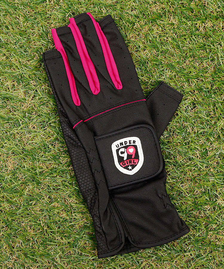 アンダー99ガール Ug 片手 おとな女子的 シンプルネイルグローブブラック レディースゴルフウェア通販 キュルキュルセレクト Curucuru Select